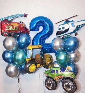 Фонтан из шаров с цифрой №4