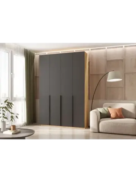 Шкаф для одежды 4 створки Браш Графит 160х51х240