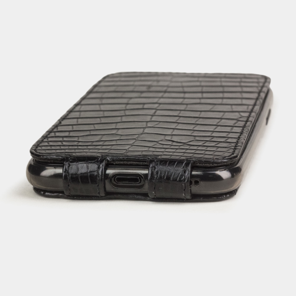 Чехол для iPhone 11 Pro из натуральной кожи крокодила, черного цвета