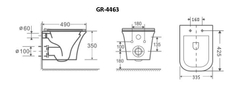 Унитаз подвесной Grossman Classic GR-4463S Безободковый с тонкой крышкой, 1 место
