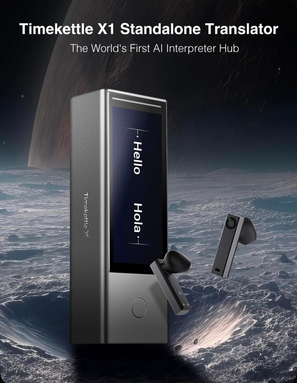Наушники переводчики Timekettle X1 AI Interpreter Hub 2025 с переводом мультимедиа
