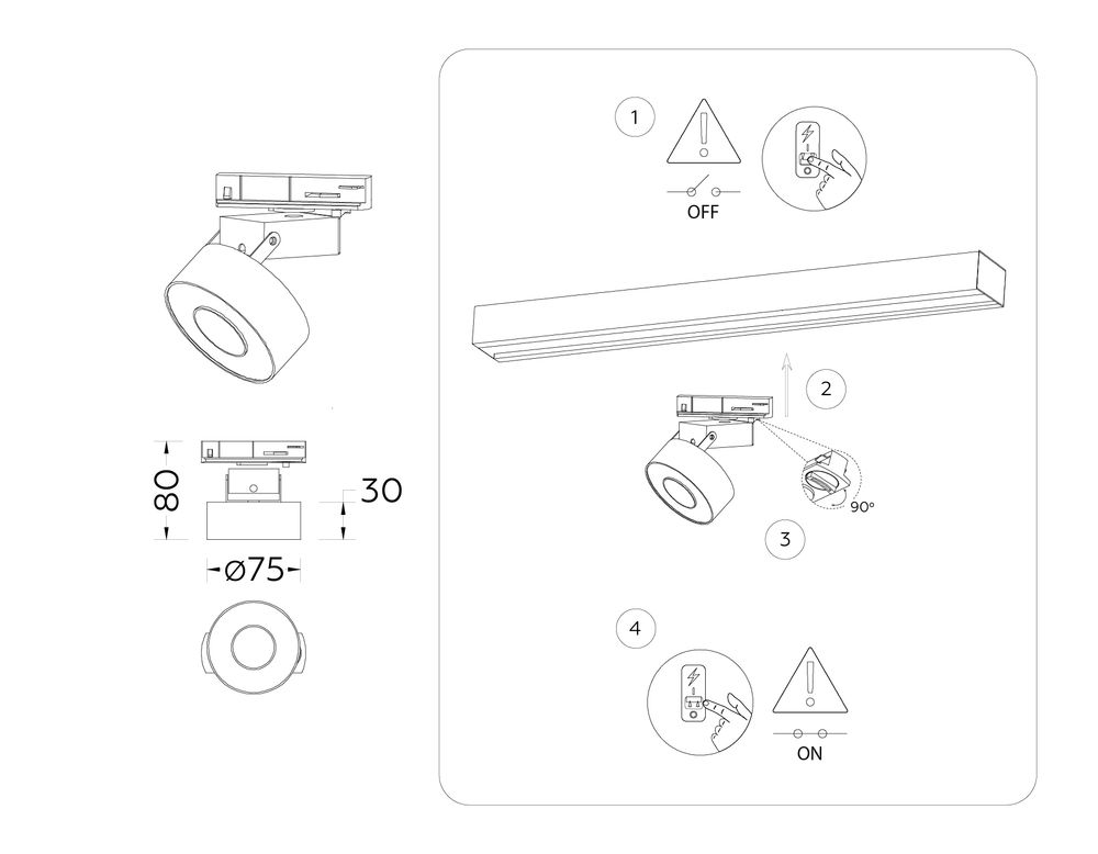 Ambrella Трековый однофазный светодиодный светильник Track System GL6861