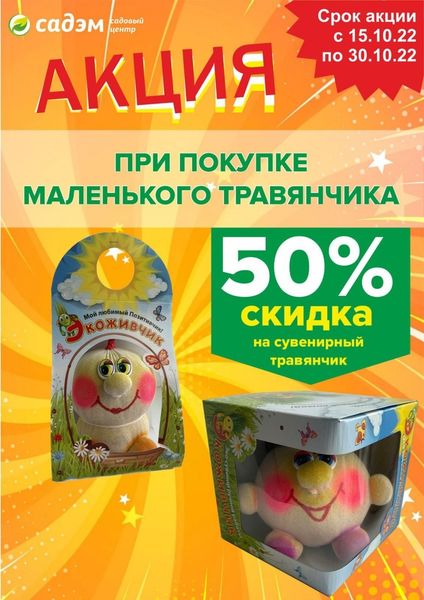 Скидка 50% на сувенирный травянчик!