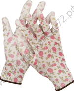 GRINDA прозрачное PU покрытие, 13 класс вязки, бело-розовые, размер S, садовые перчатки (11291-S)
