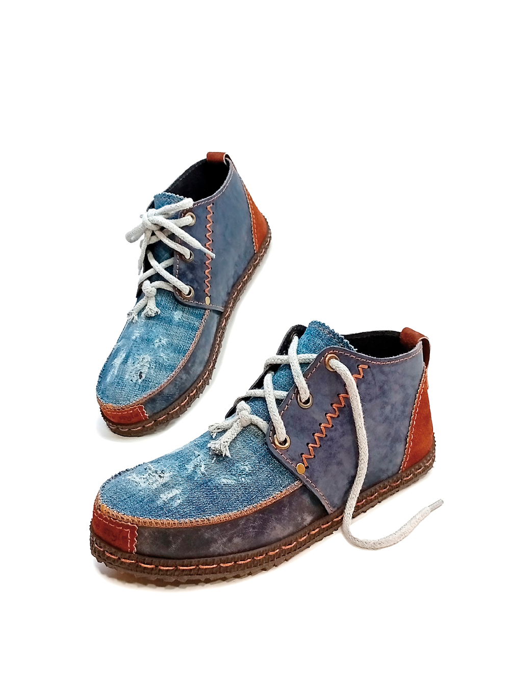 Ботинки кожаные "Denim Grunge"
