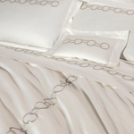 Постельное белье Frette Links Embroidery Savage Beige/Rock (240 x 220 см)