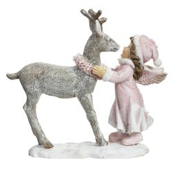 GAEM Фигурка декоративная "Девочка с оленем", L15 W5,5 H14,5 см