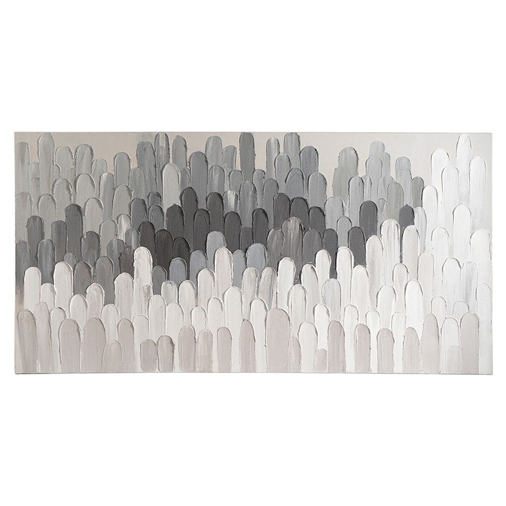 Панно декоративное с ручной росписью By Feel, 140х70 см, черно-белое