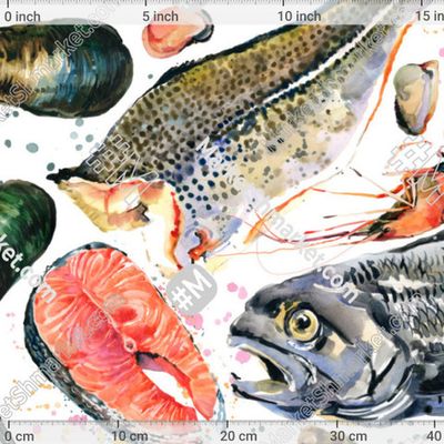 морепродукты акварельный принт by FineArt 195 DPI