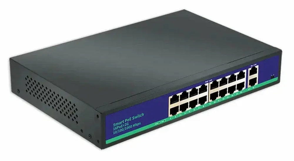 Коммутатор Hisource Hi-F1620GBL-A [портов-18, 16Poe+2Uplink