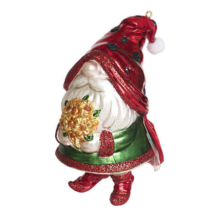 233092 Гном в костюме "Божья коровка" 14см