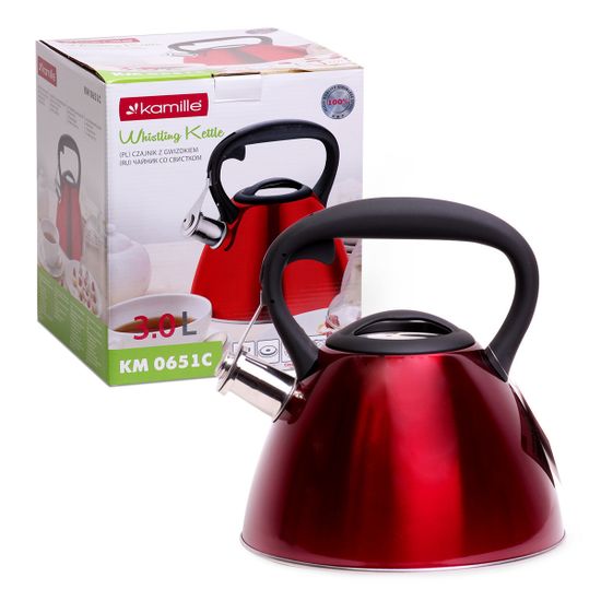 Чайник 3 л. из нержавеющей стали со свистком Kamille KM 0651C