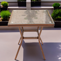 Стол квадратный из искусственного ротанга 70х70 БАМБУК «BAMBOO» арт.2012