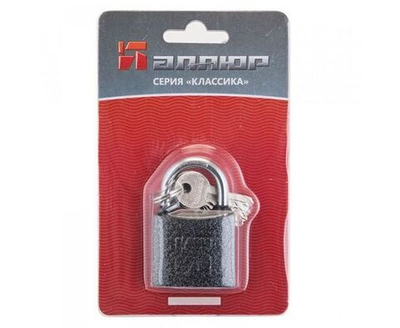 Замок навесной АЛЛЮР Классика ВС1Ч-340 полимер Автом 5кл d5мм Ширина 37мм Высота 32мм