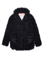 Чёрная шуба с накладными карманами