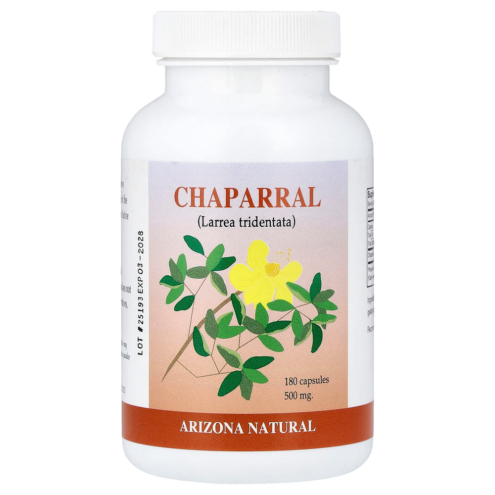 Arizona Natural, чапараль, 180 капсул (500 мг в 1 капсуле)