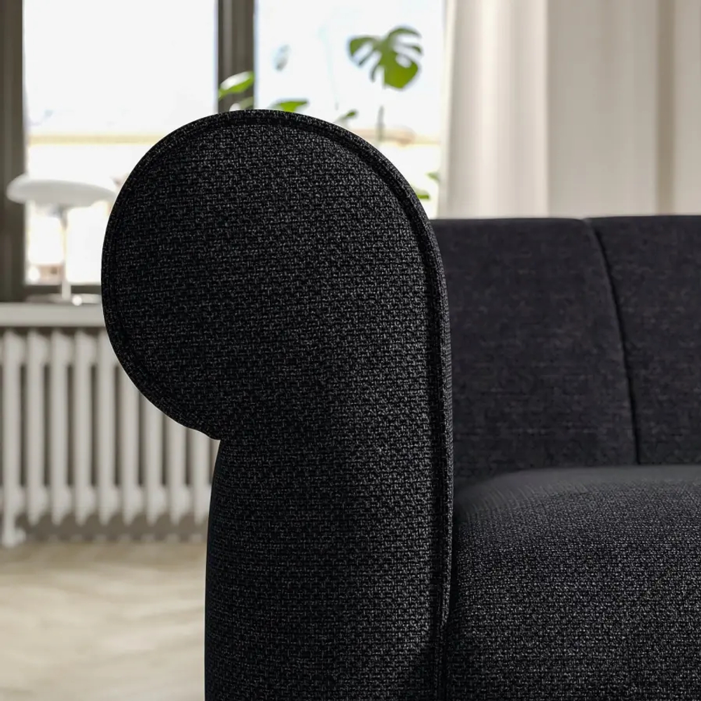 2-местный диван - IKEA VISKAFORS,  74x90x194см, черный, ВИСКАФОРС ИКЕА