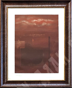 Гречина О. Н. Вечер. Цветной офорт, акватинта. СССР. 1981.