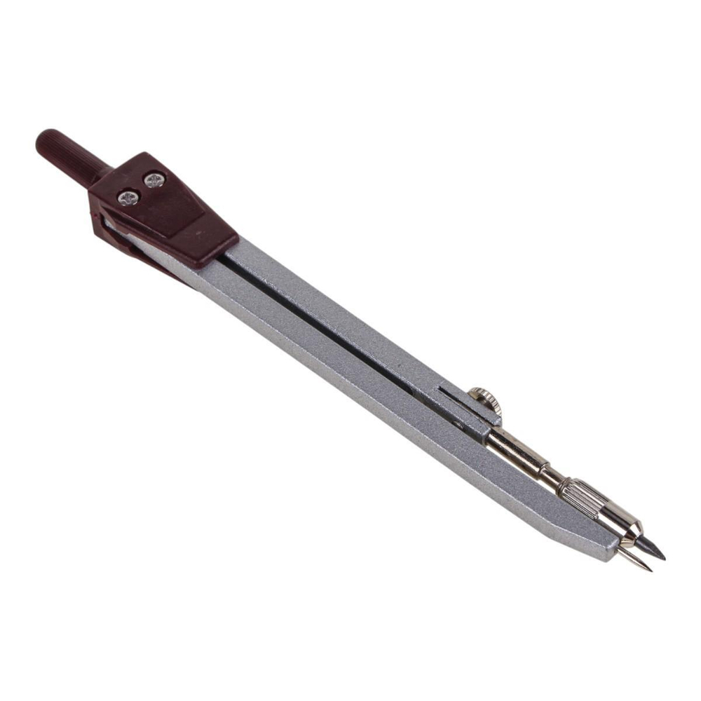 Циркуль 2в1: стержни и насадка под карандаш в наборе, пластиковый футляр