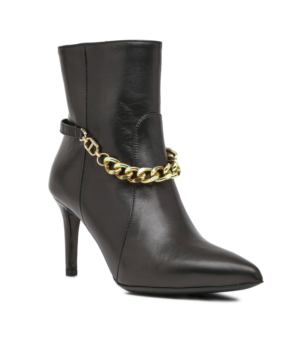 Кожаные ботильоны TWINSET - черный(222TCT01G)