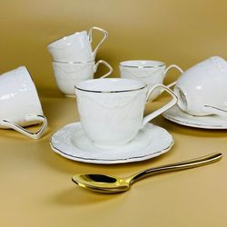 Lenardi 109-235 Кофейный набор 12пр. 140мл КРОКУС ЗОЛОТО в под.уп.(х12)Фарфор