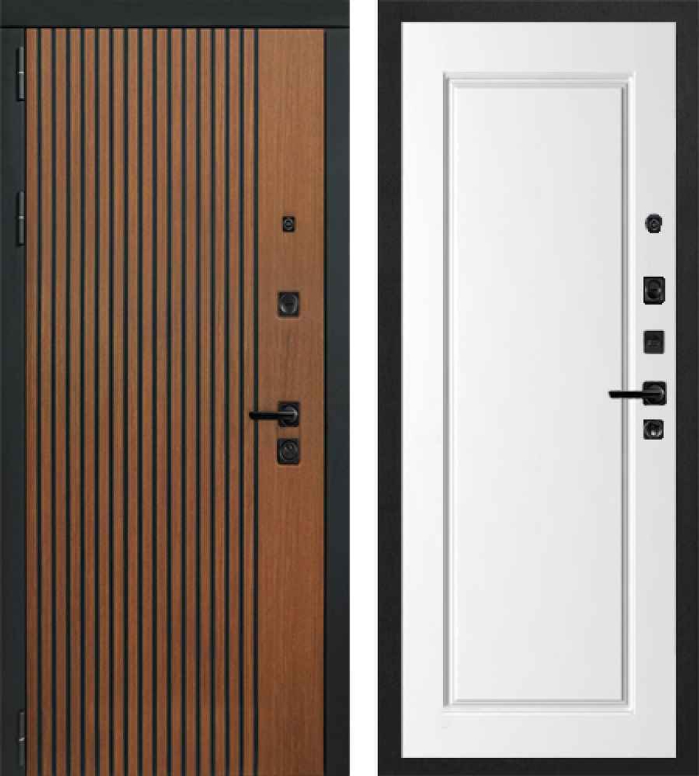 Входная дверь в квартиру Лекс Гранд антик / №118 Белая шагрень (белая матовая, без текстуры)