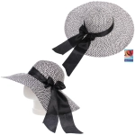 Шляпа женская с широкими полями «TiraMiSu- Шантика», черный, р58, ширина полей 11см