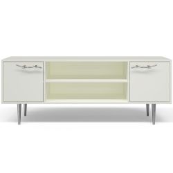 Тумба под ТВ Арт Колор matte 155см Стайл Сильвер Белый опал матовый