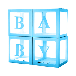 Декоративные коробки для шариков с воздухом с надписью Baby голубые