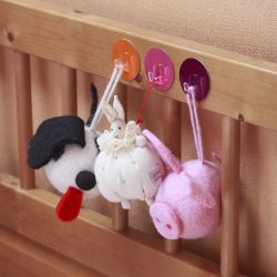 Крючки СИЛА SH5-R4GMIX-24 на силиконовом креплении круглые 5 см 4 шт нагрузка до 1 кг | Сила