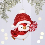 Ёлочная игрушка «Весёлый пингвинёнок» 8*6*9.5 см, Красный