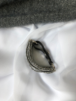 Браслет из венецианского стекла на кожаной застежке, цвет марказит