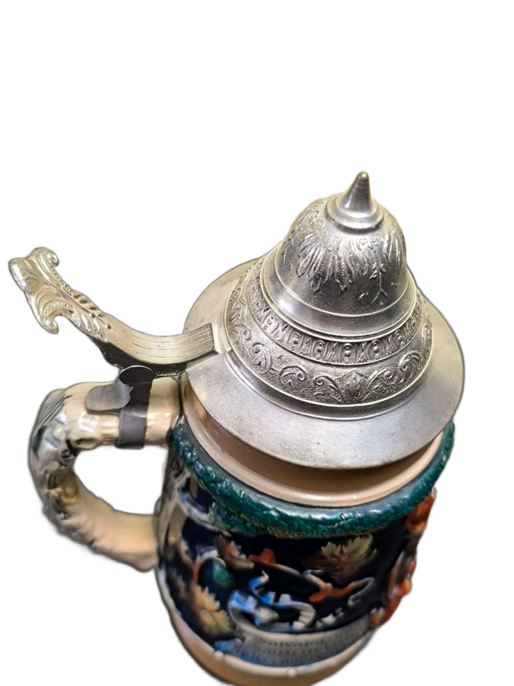 Кружка пивная (керамика с оловянной крышкой) Германия