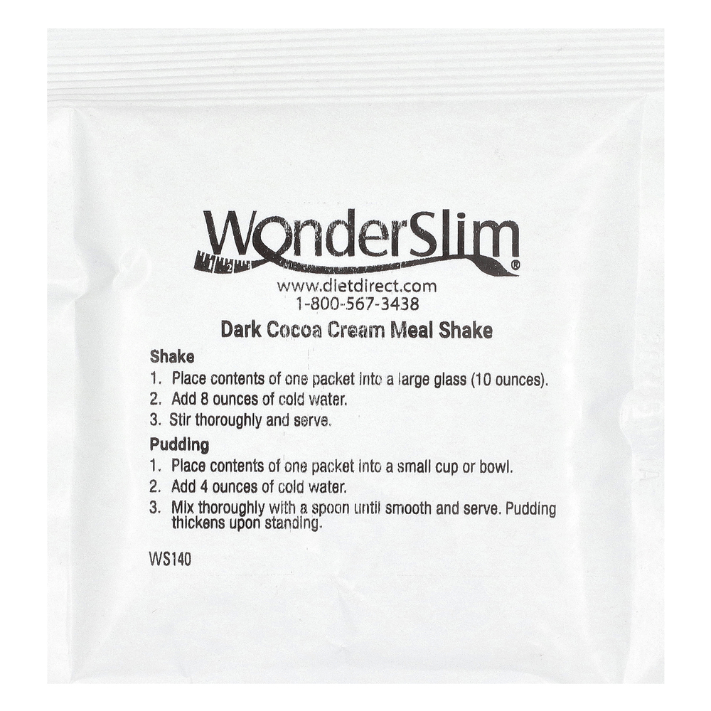 WonderSlim, коктейль, темный какао-крем, 7 пакетиков по 28 г