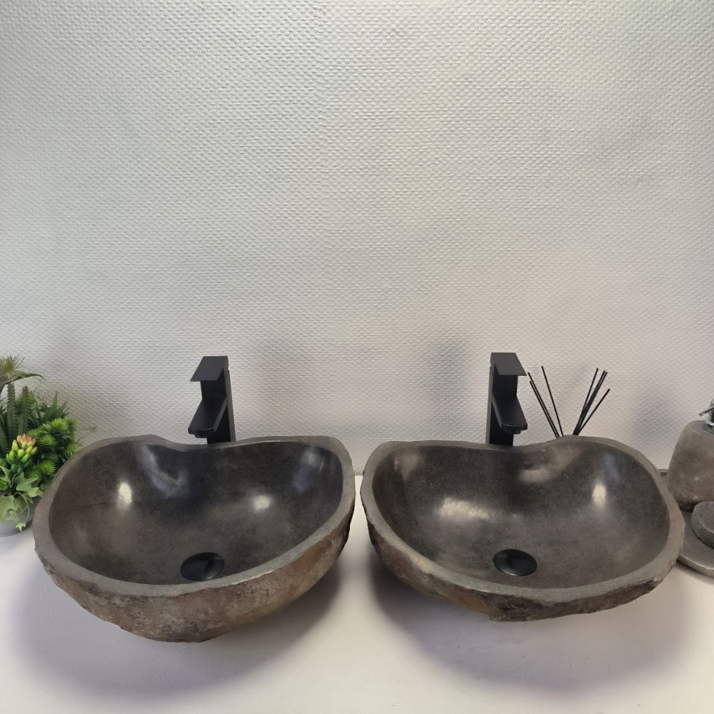 Раковина из речного камня ПАРА! RS-63696 47*41*15 2шт 0126