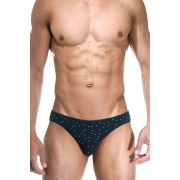 Мужские трусы слипы темно-синие с принтом DARKZONE DZN6515