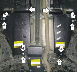 Защита Топл. бака. 3 мм, Сталь. для Nissan X-Trail 2007-2010, Nissan X-Trail 2015-2022, Nissan X-Trail 2010-2015 MOTODOR.11414