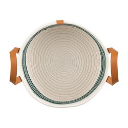 Корзина для хранения Helly Ø30х15 см, бежевая/зеленая