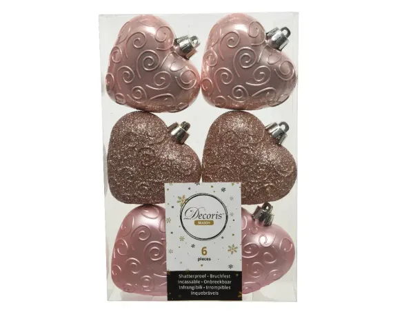 Набор игрушек Сердце любви 6 шт., нежно-розовый, Kaemingk (028017)