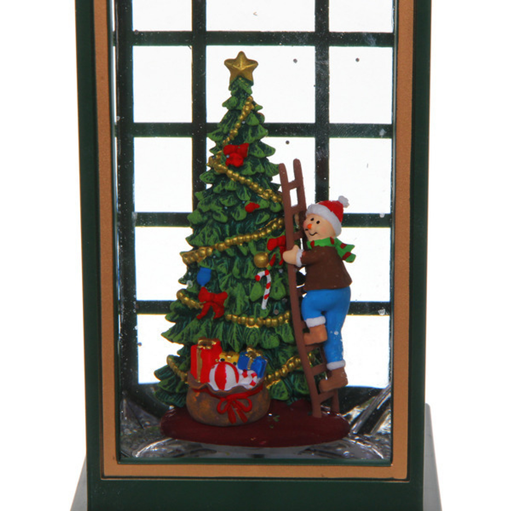 Сувенир с подсветкой «Новогодний снегопад» 10,4*10,4*24,8 см (работает от 3*АА и USB+музыка, подсветка)