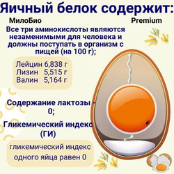 Белок яичный сухой 1 КГ/Яичный Протеин 1 КГ МилоБио / Для использования в кулинарии и в белковых коктейлях. Повышенной взбиваемости, обессахаренный.
