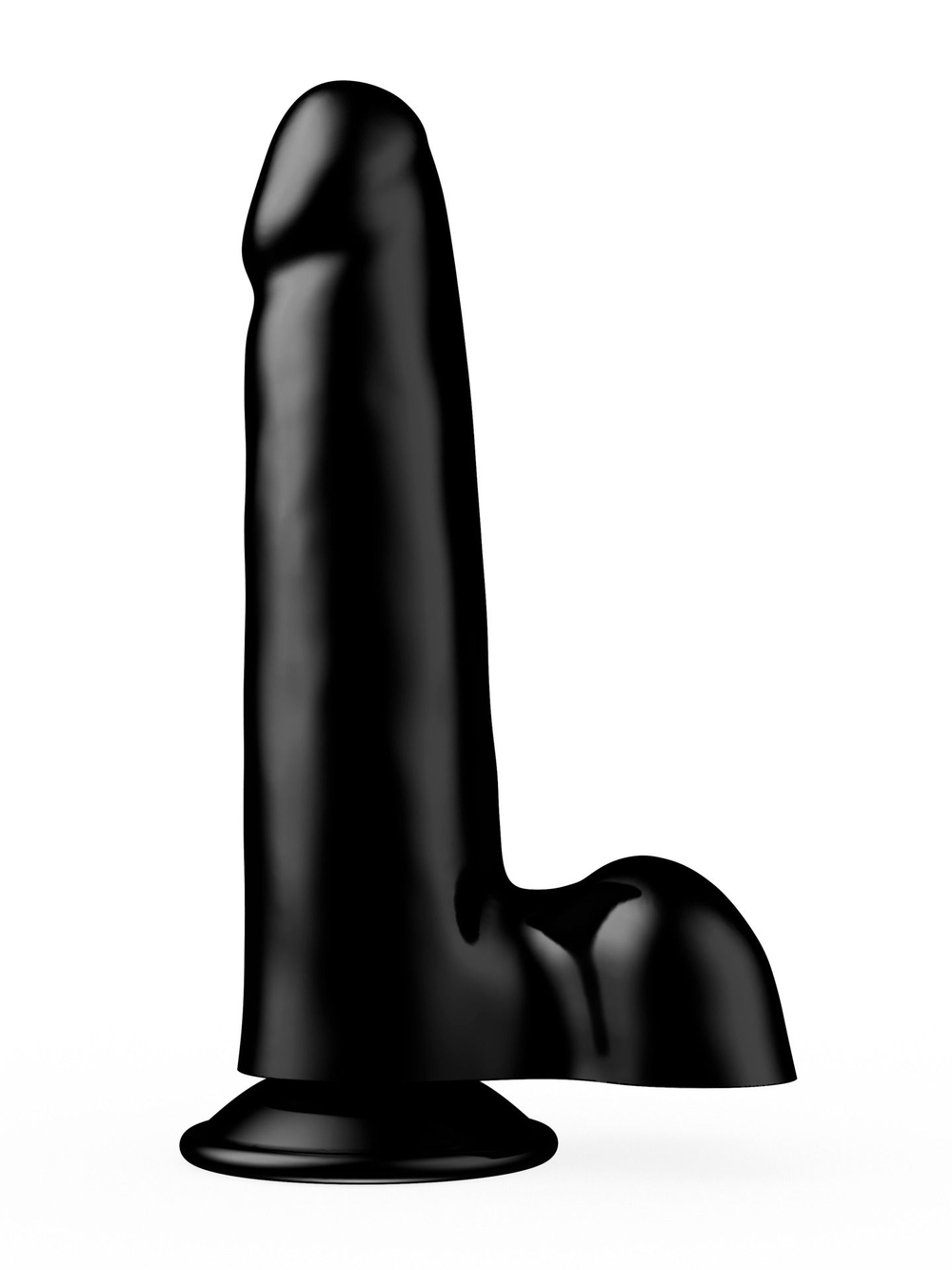 Фаллоимитатор чёрного цвета на присоске - 16,5 см. (Цвет: черный)