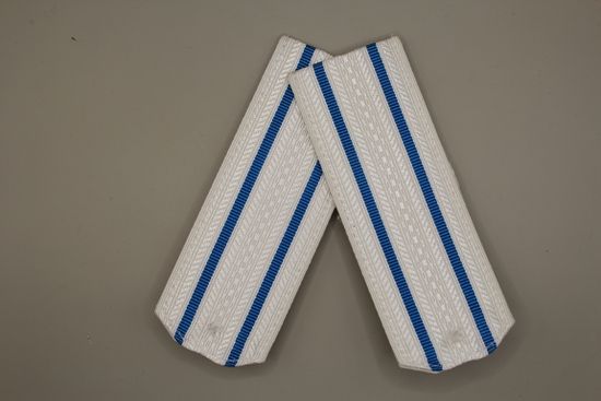 Погоны МО белые с 2 голубыми просветами (пластик)