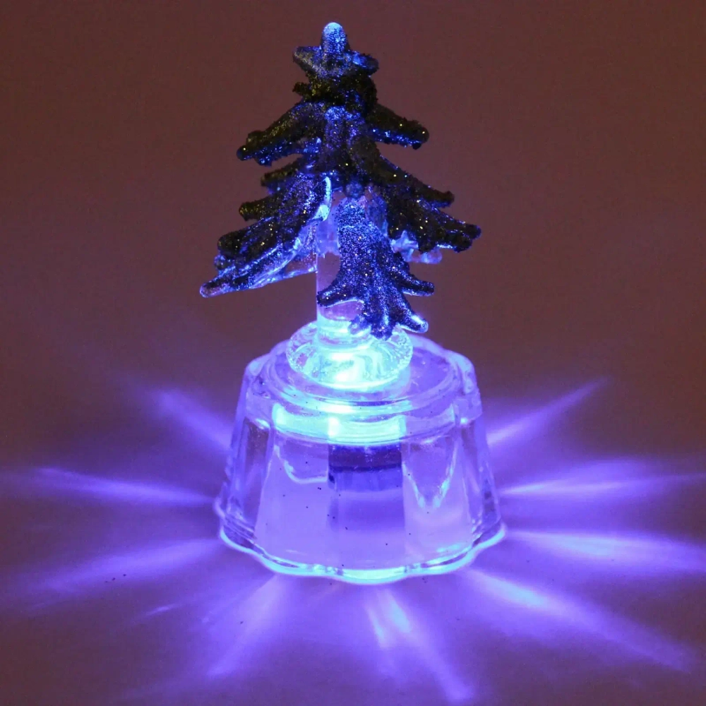 Фигурка с подсветкой «Елочка лесная зелень», 8 см