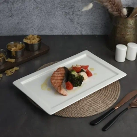 Блюдо прямоугольное 32*20 см, h=2.1см, фарфор "NOBLE" серия "Fine Plus"