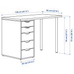 Письменный стол с ящиками - IKEA LAGKAPTEN/ALEX/ЛАГКАПТЕН/АЛЕКС ИКЕА, 120х60 см, антрацит/белый