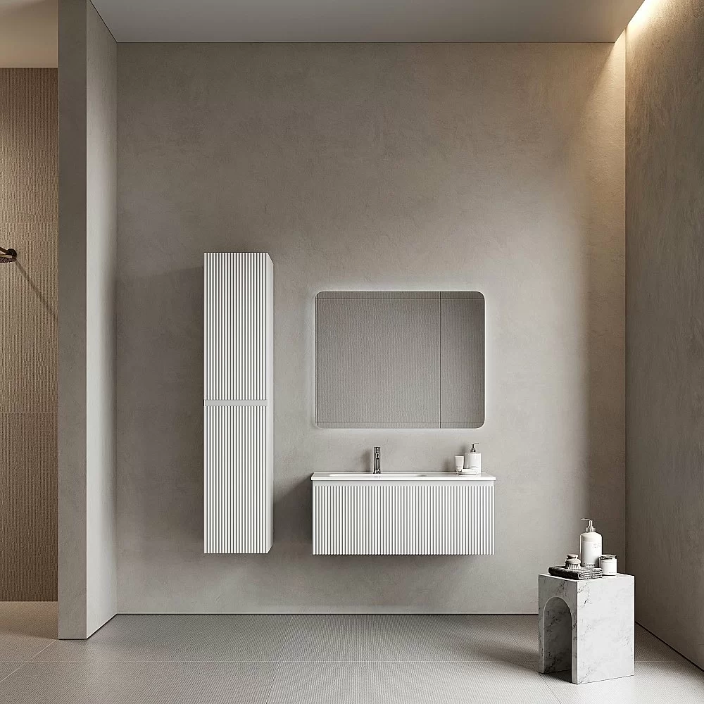 Тумба с раковиной Sancos Snob R 1.0 SNR1.0100LW/SNR1.0100RW Bianco