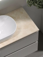 Тумба с раковиной Sancos SNOB R 100 со столешницей, бежевая матовая