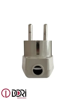 Вилка угловая с заземлением, с выключателем / вилка с кнопкой (16А, 250В), серая