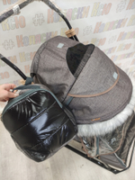 Санки-коляски Galaxy Snow Glory Gloss коричневый-серый